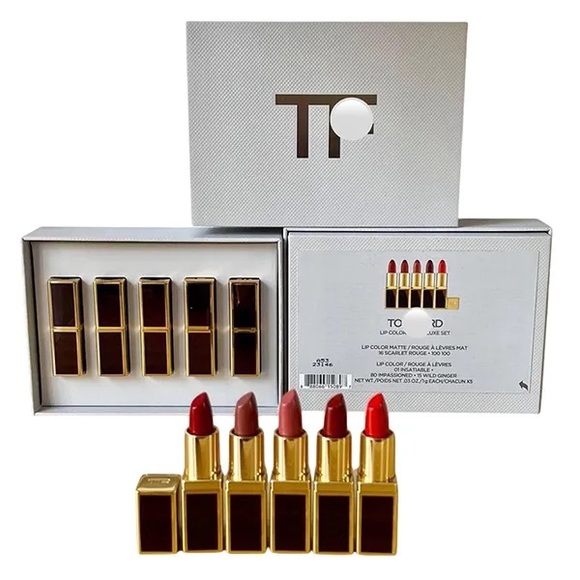 Tom Ford 5pc Lip Color Mini Deluxe Set, Each .03 Oz/1g, Color 16/100/01/80/15 - Picture 1 of 4